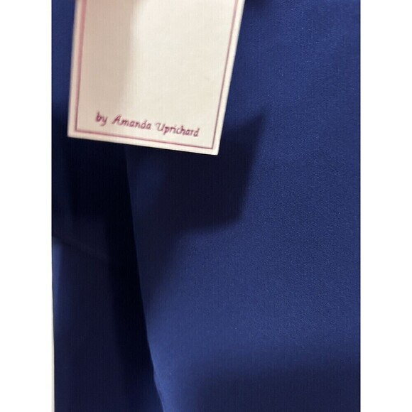 A by Amanda Uprichard Cascading Ruffle Dress in Blue Women’s Size M Sleeveless - Picture 7 of 15